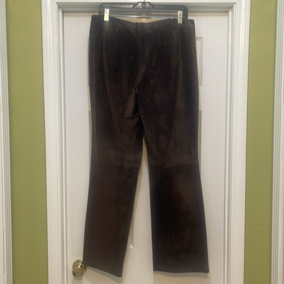 Loft - brown leather suede fully lined pants - size 12 - Picture 2 of 8